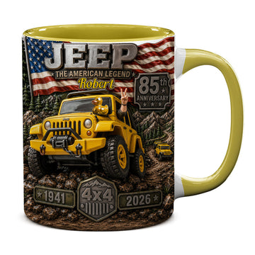 Personalized Jeep 85 Years Of Adventure Accent Mug DN1408261646