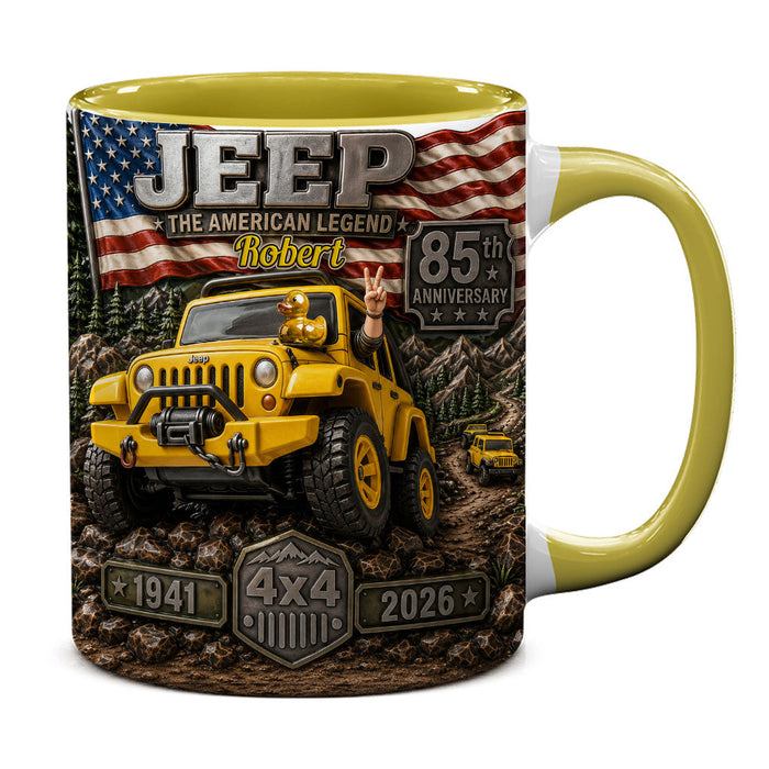 Personalized Jeep 85 Years Of Adventure Accent Mug DN1408261646