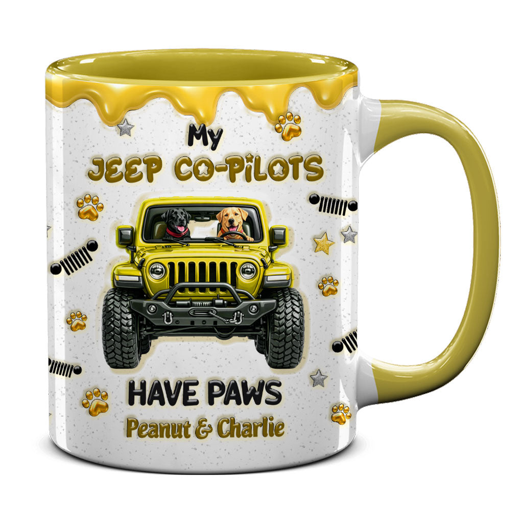 Personalized Jeep My Co-Pilots Have Paws Coffee Accent Mug DN1408261651