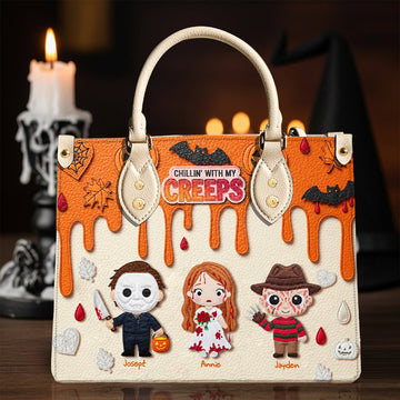 Cute Halloween Creep Leather Bag - Personalized Gift For Mom & Grandma Horror TN0309261827