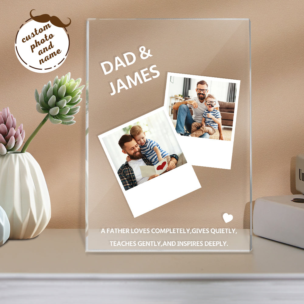 litzzy Photo Upload Night Light, Custom Gift For Father's Day Gift Night Light Custom Name and Photo Night Lamp for Dad night light Plaque  