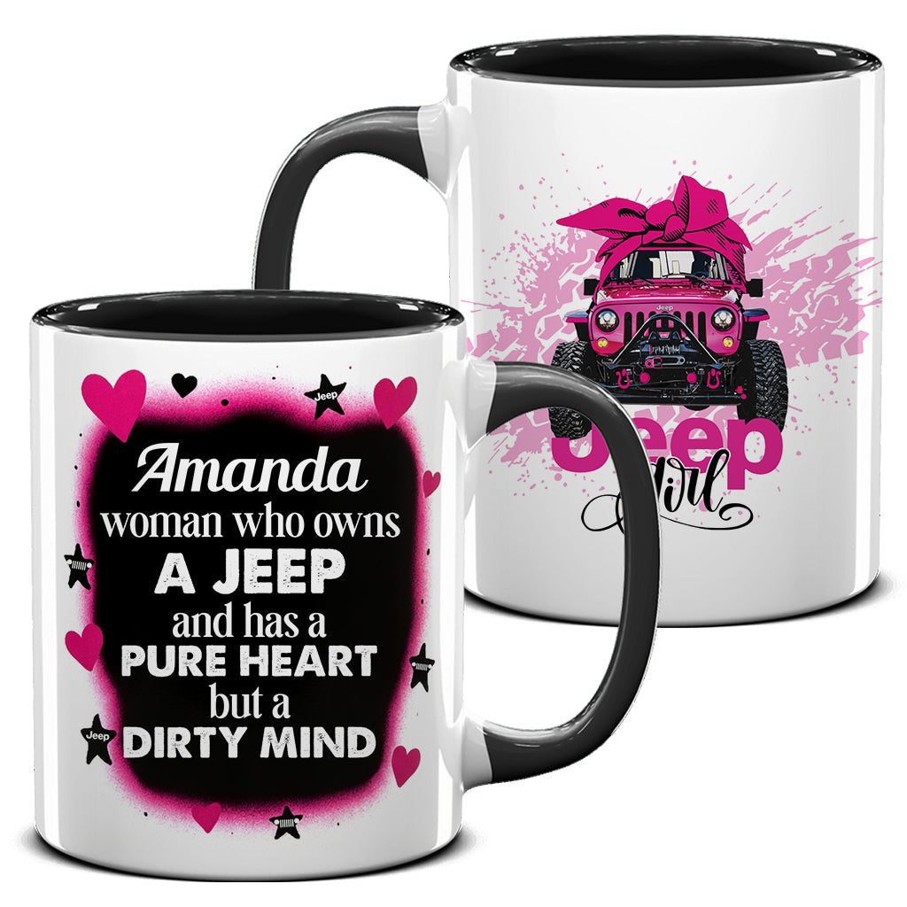 Personalized Jeep Girl Pure Heart Coffee Accent Mug DN1408261648