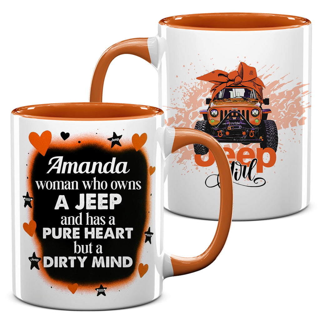 Personalized Jeep Girl Pure Heart Coffee Accent Mug DN1408261648