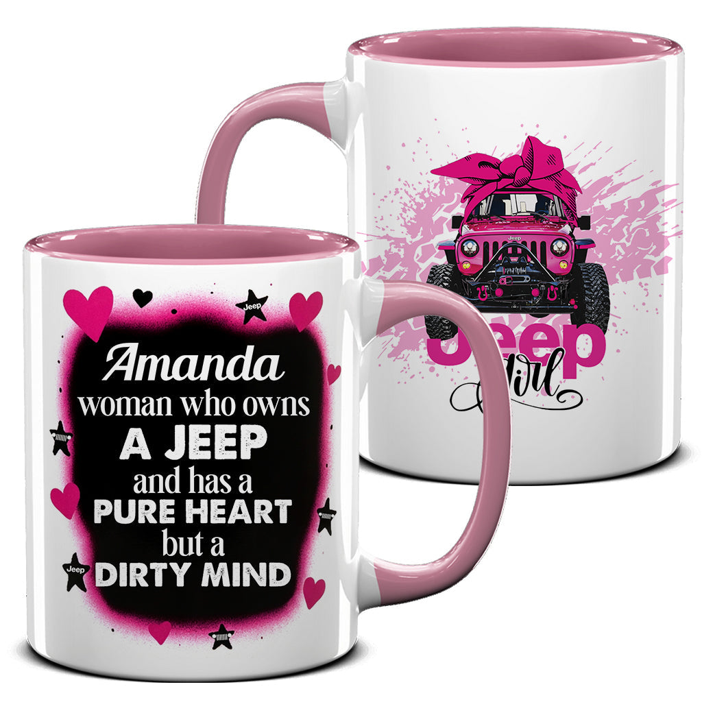 Personalized Jeep Girl Pure Heart Coffee Accent Mug DN1408261648