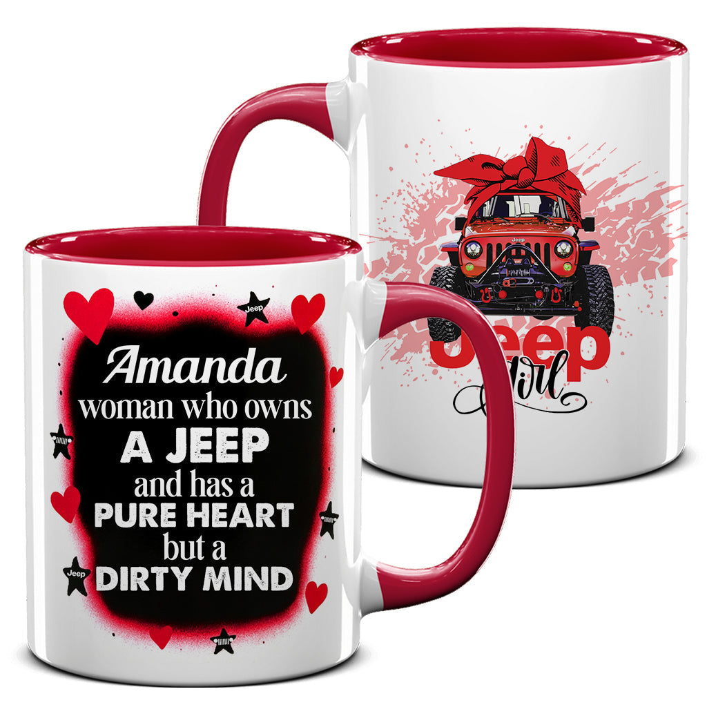 Personalized Jeep Girl Pure Heart Coffee Accent Mug DN1408261648