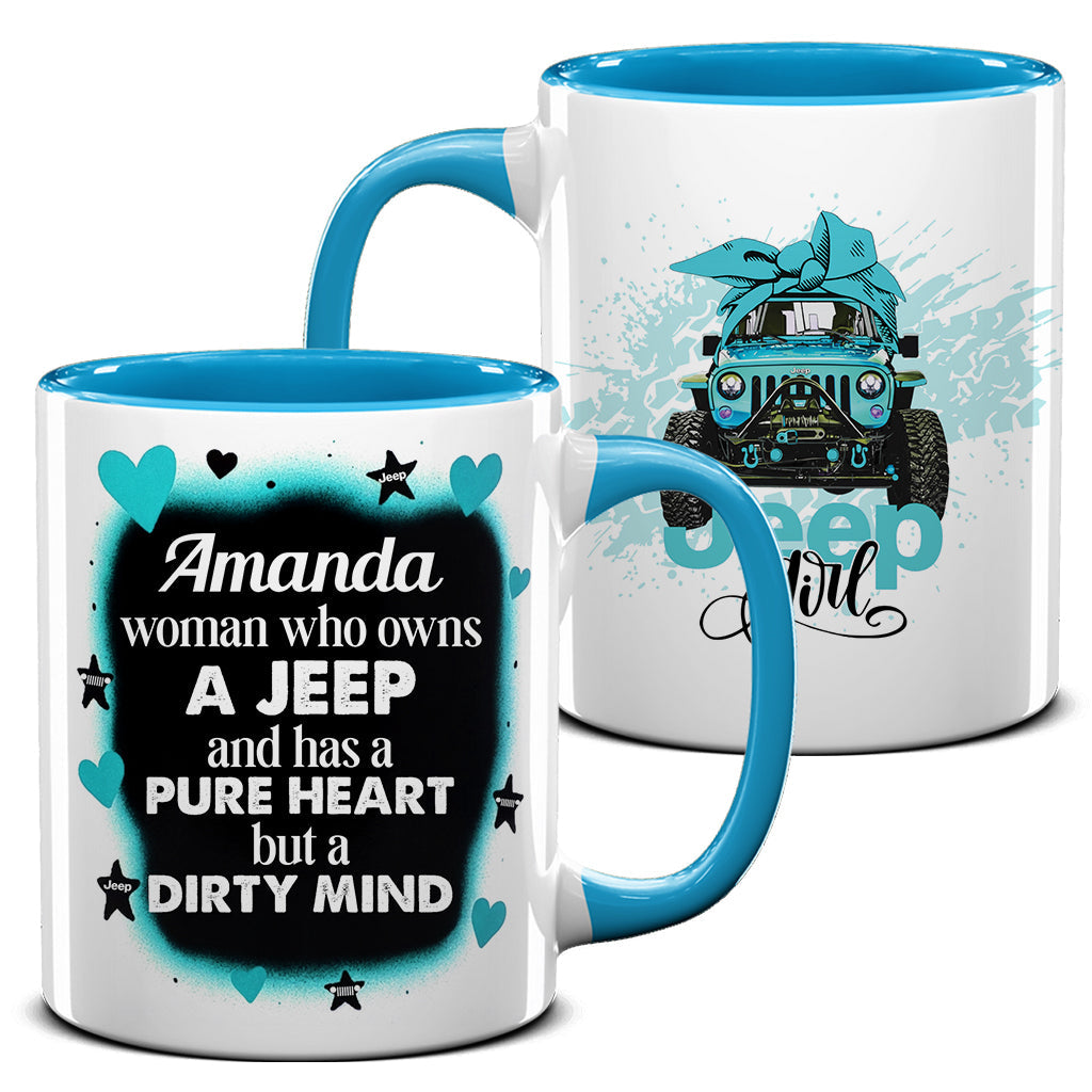 Personalized Jeep Girl Pure Heart Coffee Accent Mug DN1408261648
