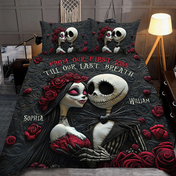 From Our First Kiss Till Our Last Breath - Personalized TNBC halloween Bedding Set-TN1609260543