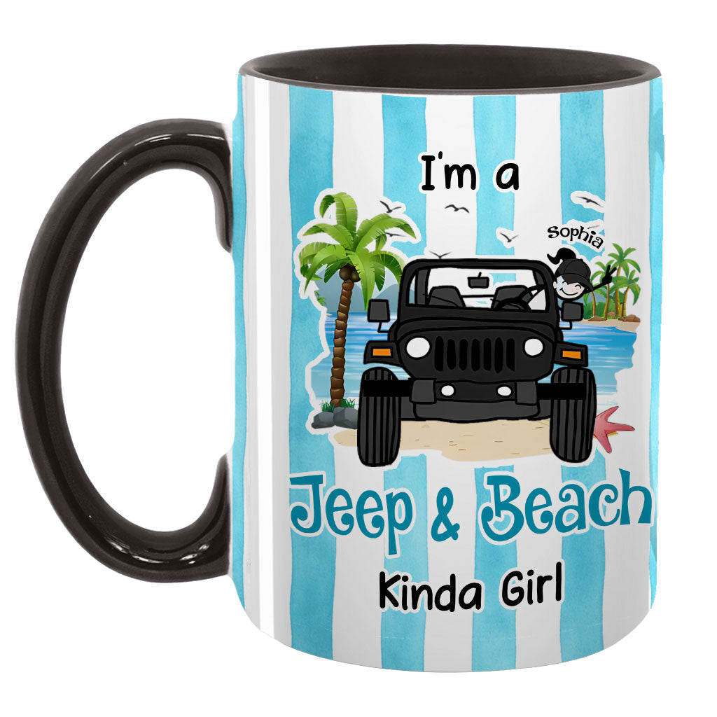 Personalized I'm A Jeep & Beach Kinda Girl Coffee Accent Mug DN1408261645