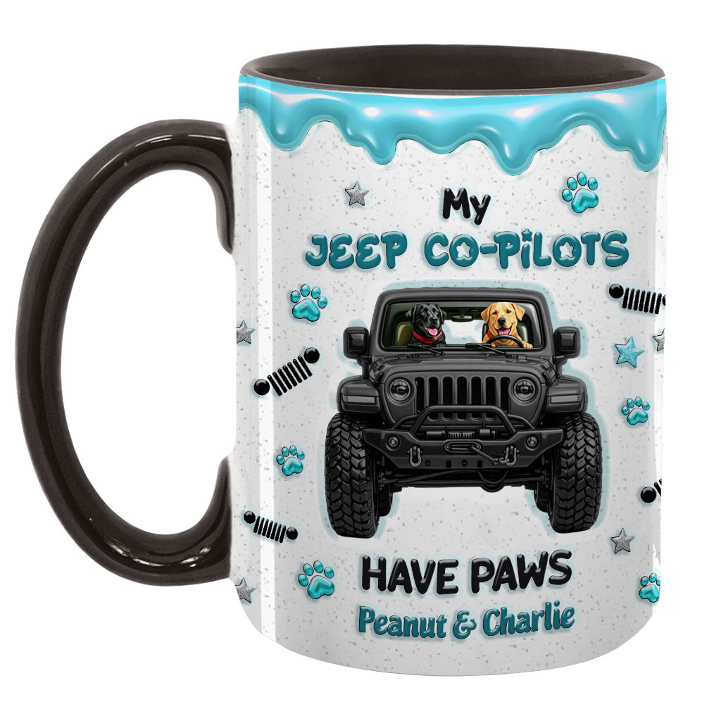 Personalized Jeep My Co-Pilots Have Paws Coffee Accent Mug DN1408261651