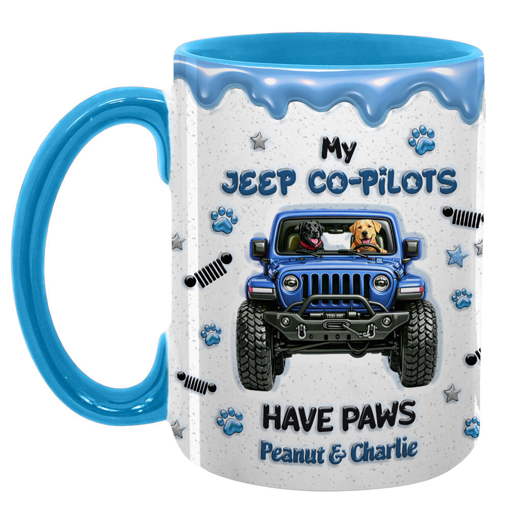 Personalized Jeep My Co-Pilots Have Paws Coffee Accent Mug DN1408261651
