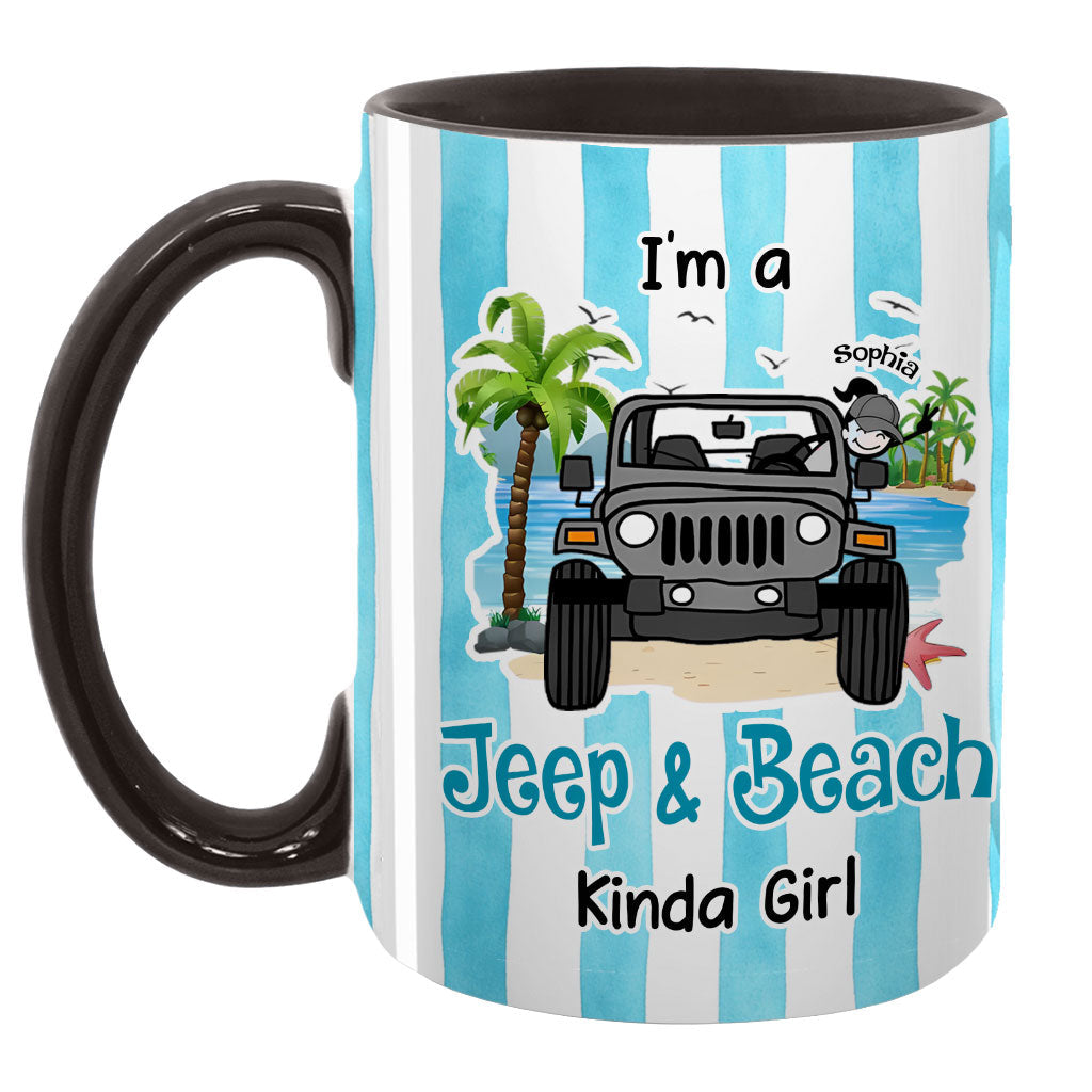 Personalized I'm A Jeep & Beach Kinda Girl Coffee Accent Mug DN1408261645