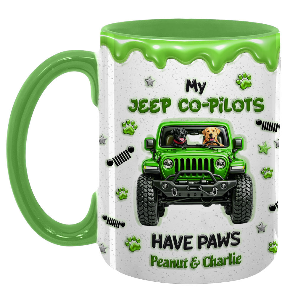 Personalized Jeep My Co-Pilots Have Paws Coffee Accent Mug DN1408261651