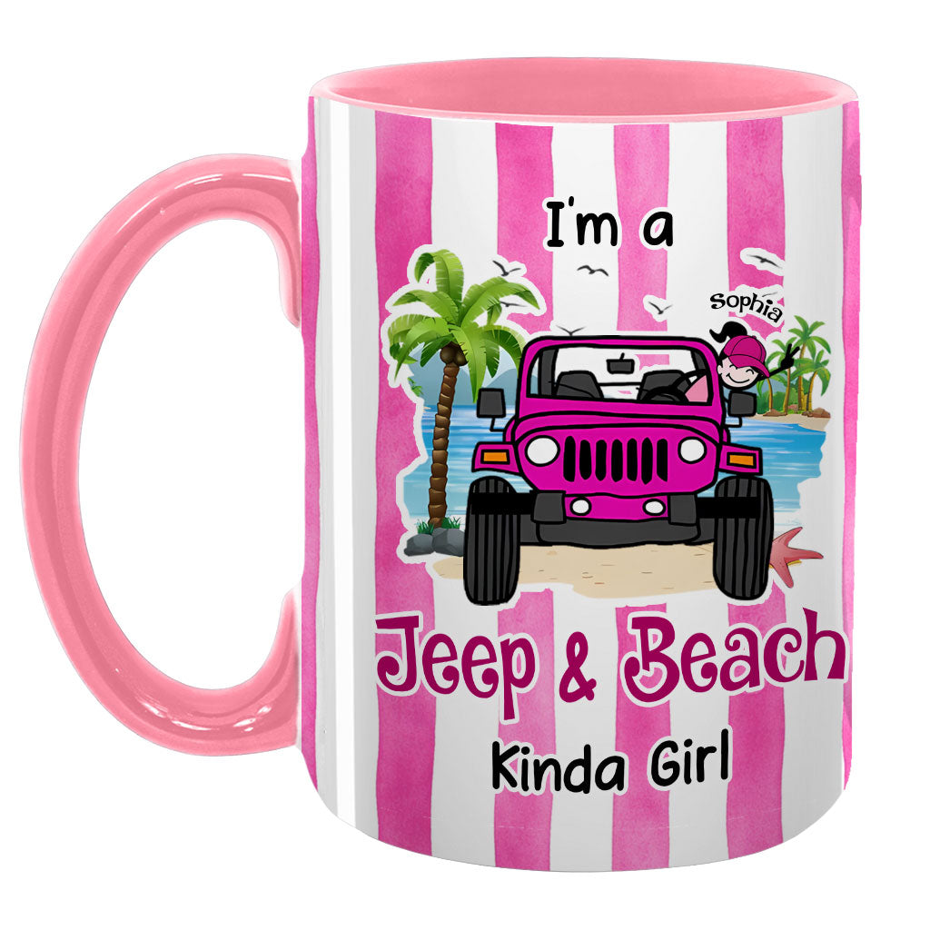 Personalized I'm A Jeep & Beach Kinda Girl Coffee Accent Mug DN1408261645