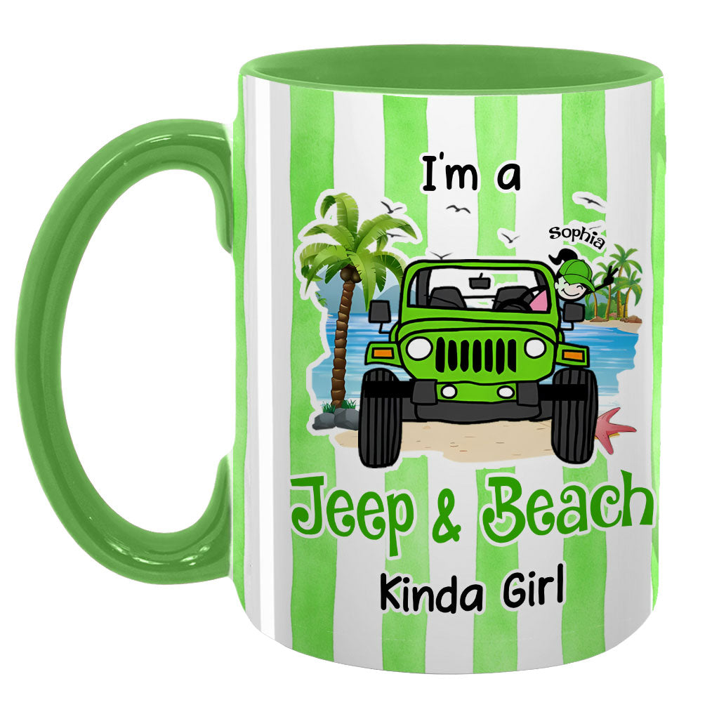 Personalized I'm A Jeep & Beach Kinda Girl Coffee Accent Mug DN1408261645