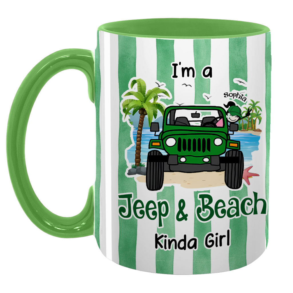 Personalized I'm A Jeep & Beach Kinda Girl Coffee Accent Mug DN1408261645