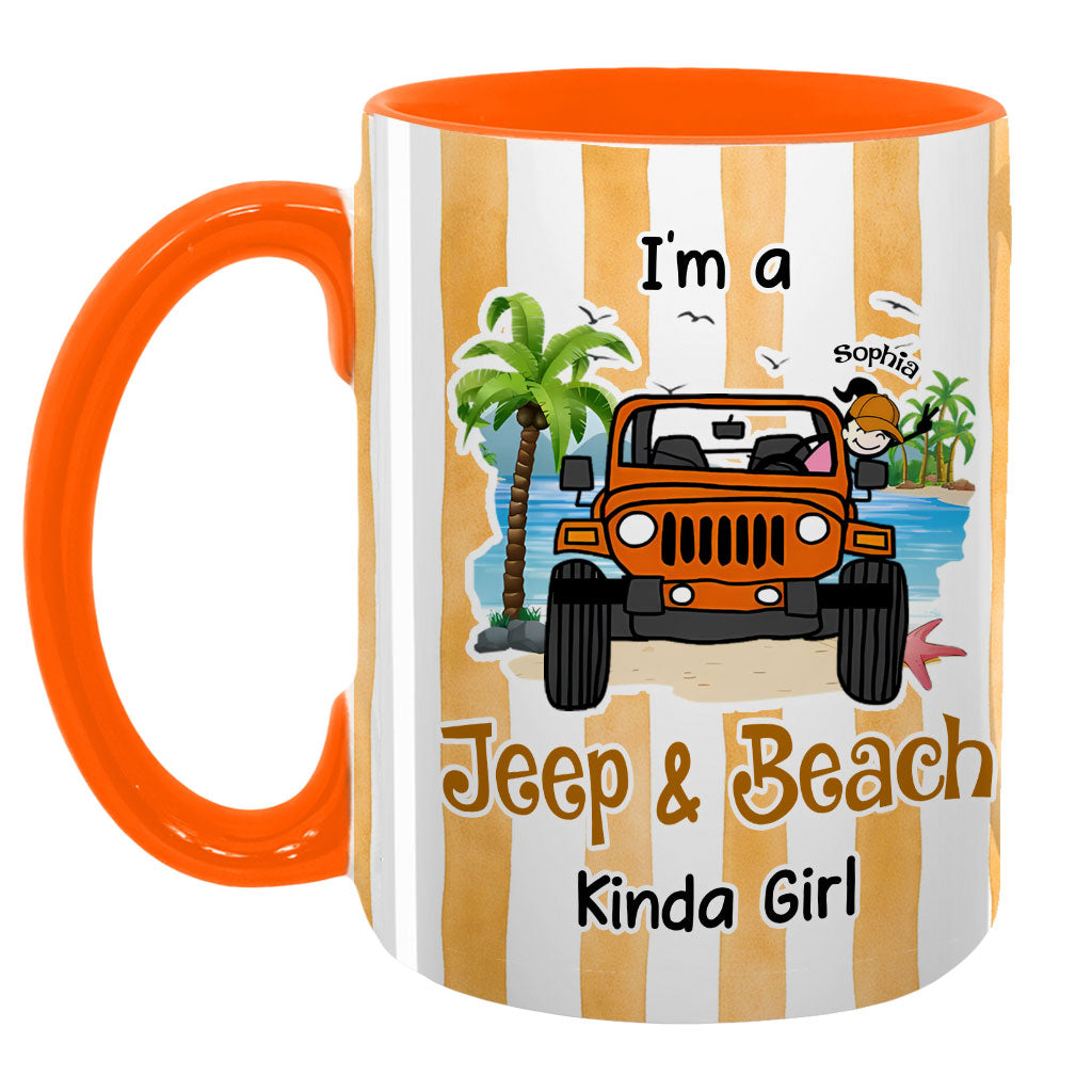 Personalized I'm A Jeep & Beach Kinda Girl Coffee Accent Mug DN1408261645