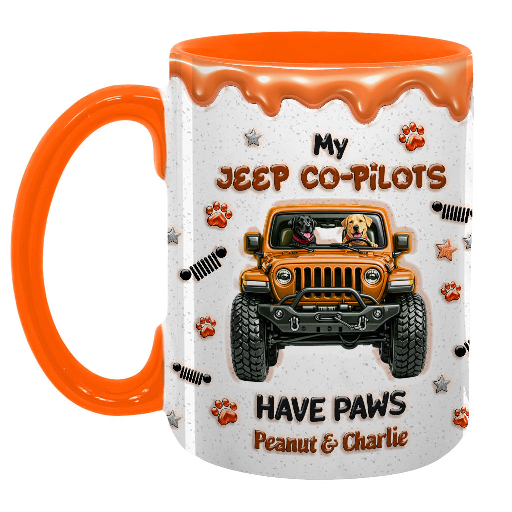 Personalized Jeep My Co-Pilots Have Paws Coffee Accent Mug DN1408261651