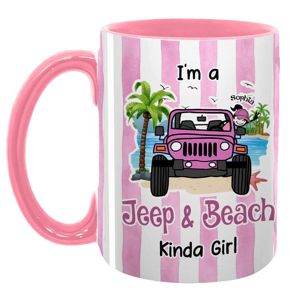 Personalized I'm A Jeep & Beach Kinda Girl Coffee Accent Mug DN1408261645