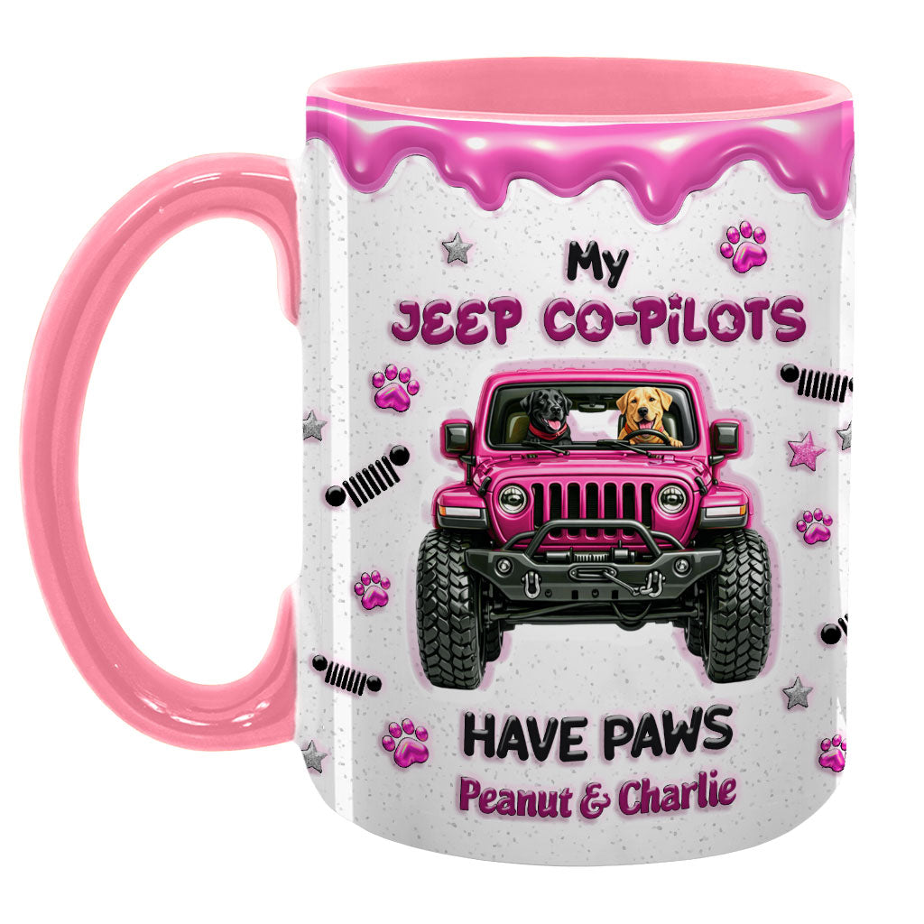 Personalized Jeep My Co-Pilots Have Paws Coffee Accent Mug DN1408261651
