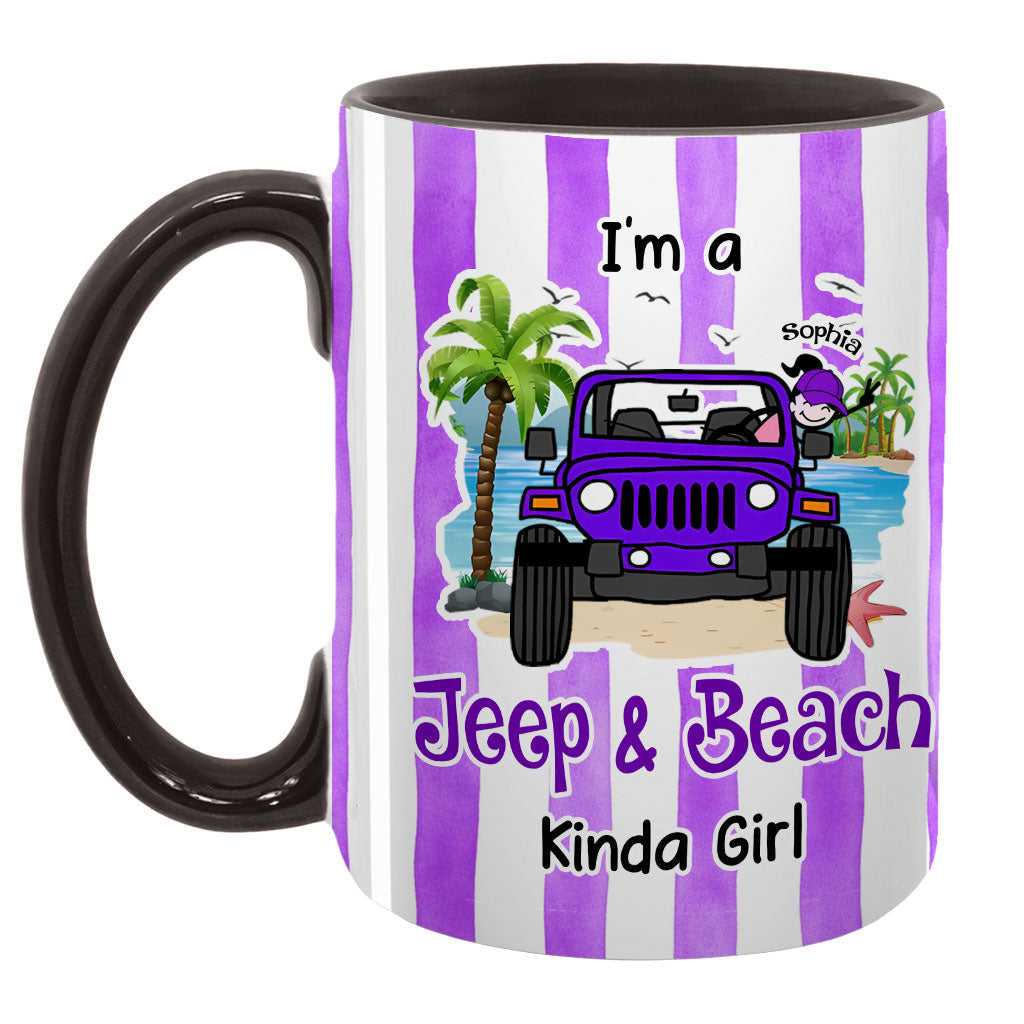 Personalized I'm A Jeep & Beach Kinda Girl Coffee Accent Mug DN1408261645