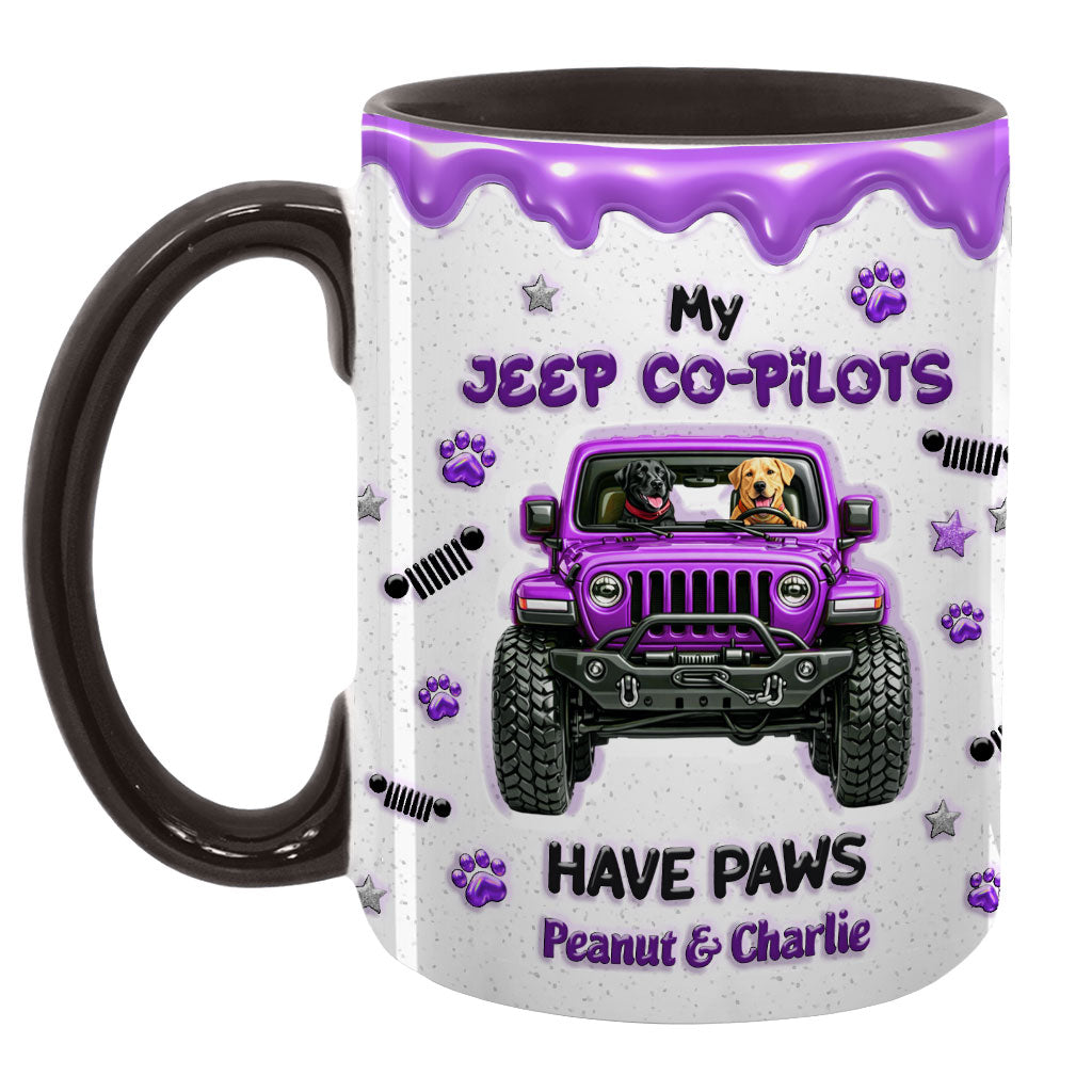 Personalized Jeep My Co-Pilots Have Paws Coffee Accent Mug DN1408261651