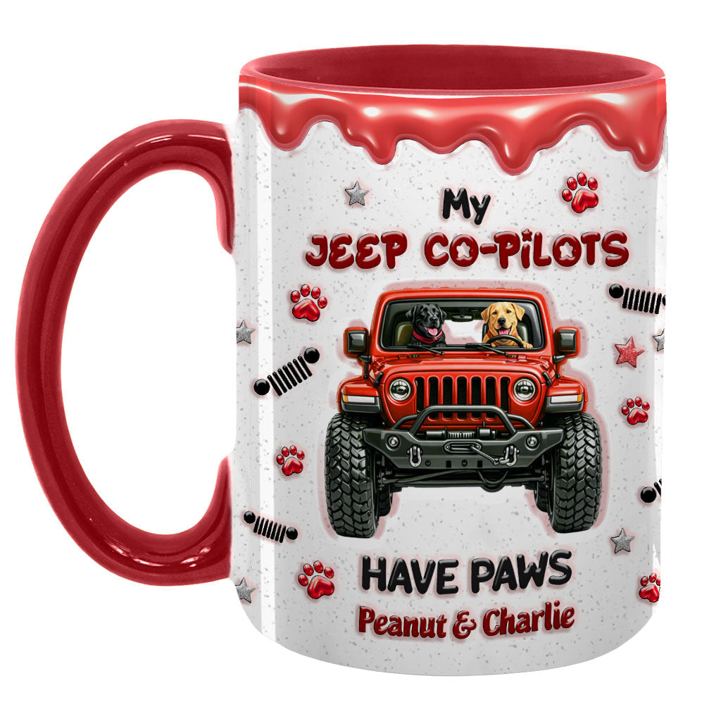 Personalized Jeep My Co-Pilots Have Paws Coffee Accent Mug DN1408261651