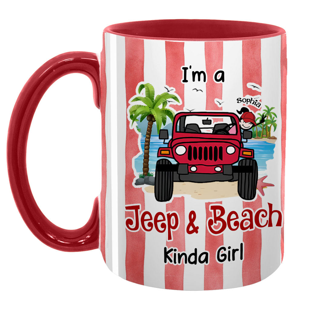 Personalized I'm A Jeep & Beach Kinda Girl Coffee Accent Mug DN1408261645