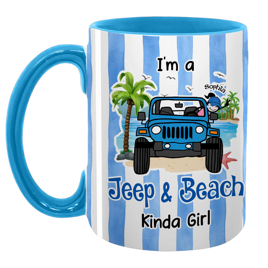 Personalized I'm A Jeep & Beach Kinda Girl Coffee Accent Mug DN1408261645