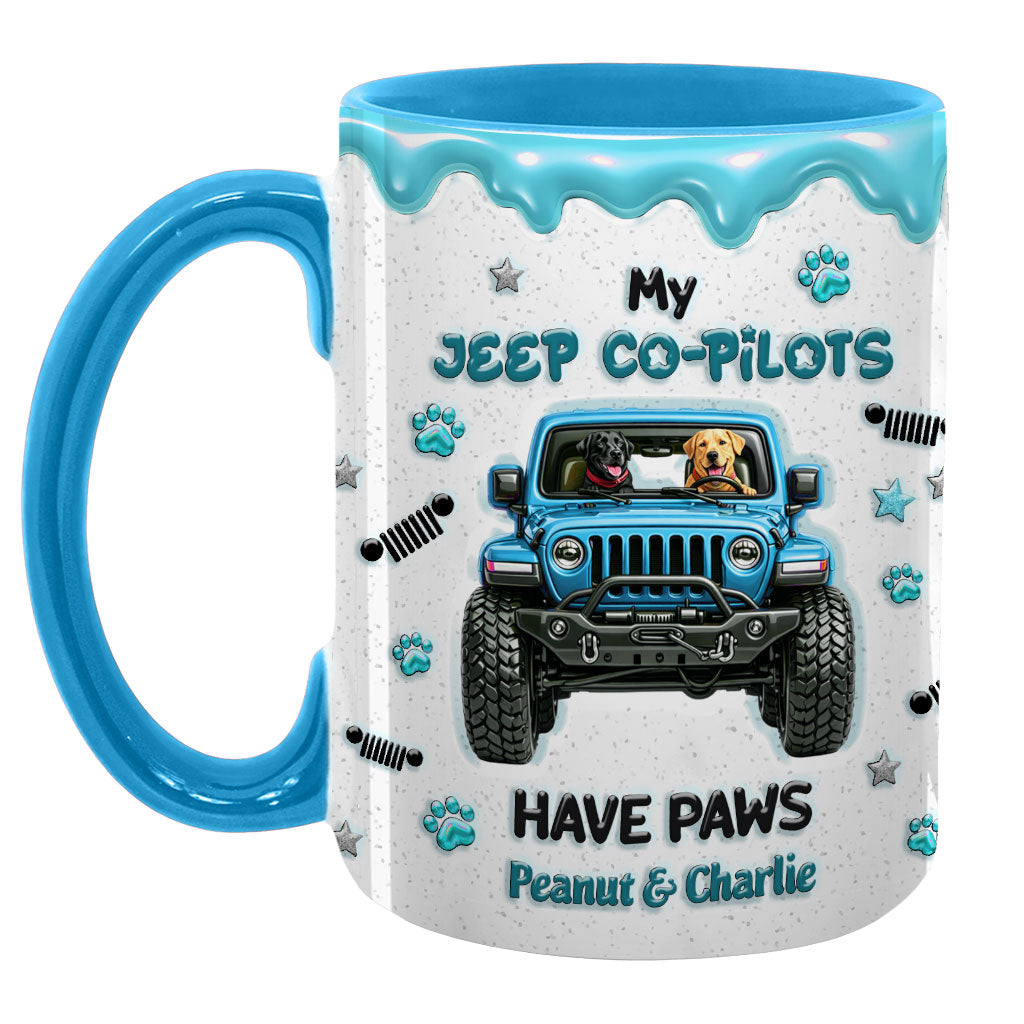 Personalized Jeep My Co-Pilots Have Paws Coffee Accent Mug DN1408261651