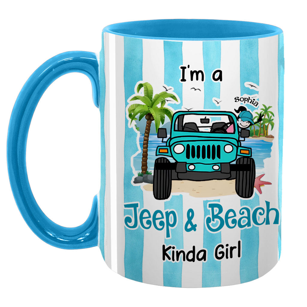 Personalized I'm A Jeep & Beach Kinda Girl Coffee Accent Mug DN1408261645