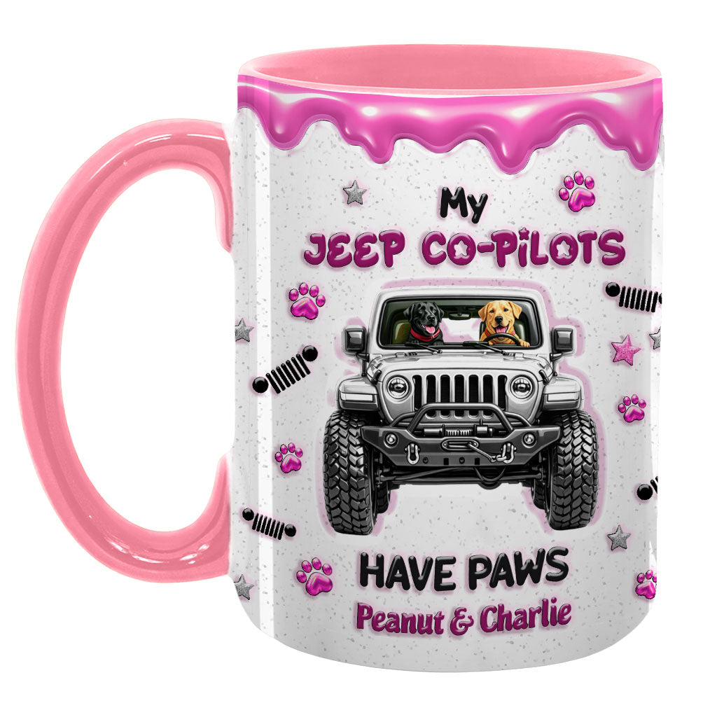 Personalized Jeep My Co-Pilots Have Paws Coffee Accent Mug DN1408261651