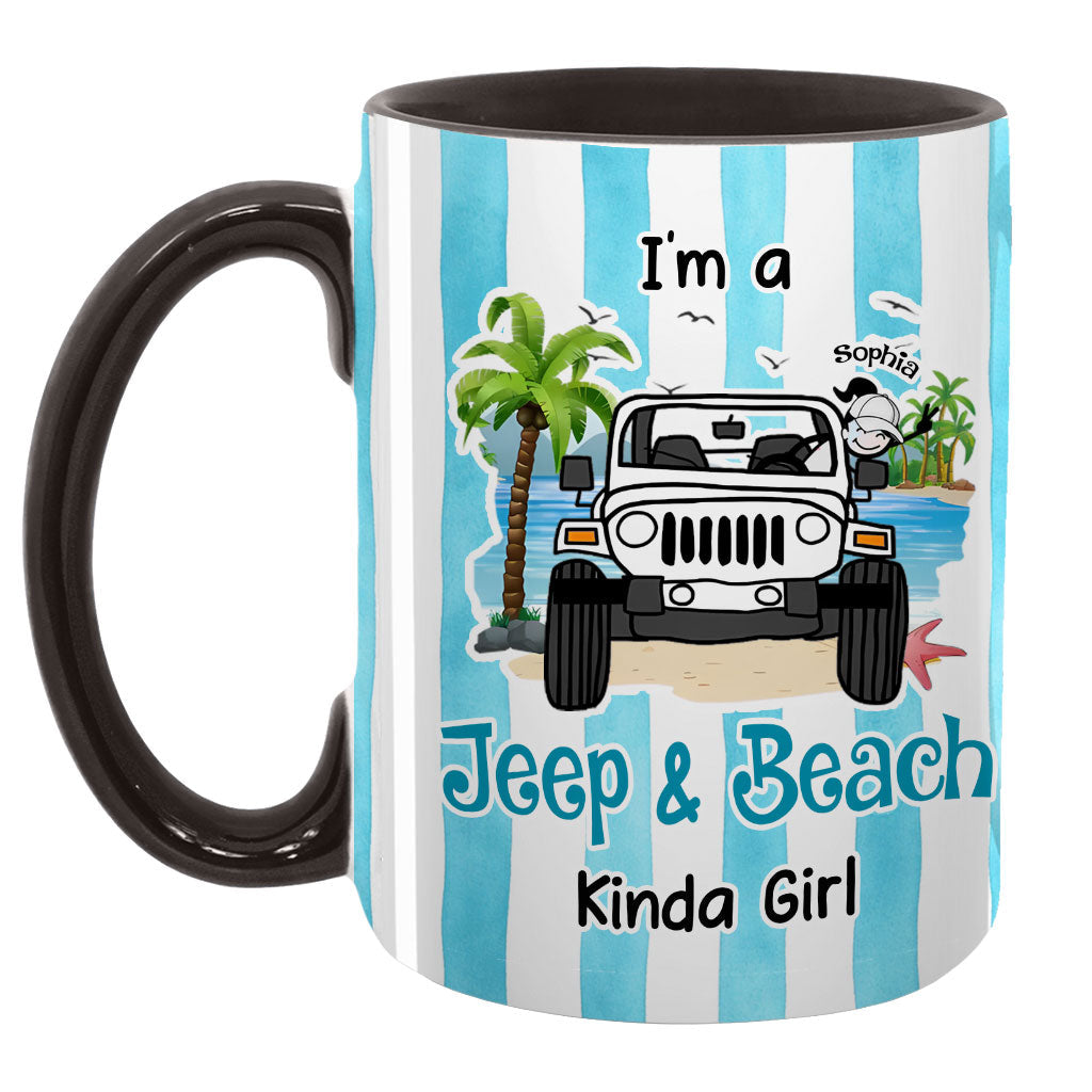 Personalized I'm A Jeep & Beach Kinda Girl Coffee Accent Mug DN1408261645