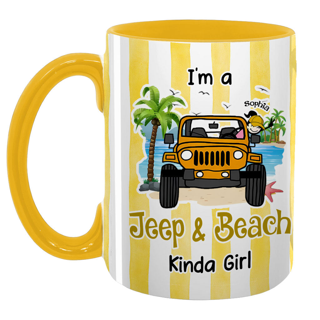 Personalized I'm A Jeep & Beach Kinda Girl Coffee Accent Mug DN1408261645