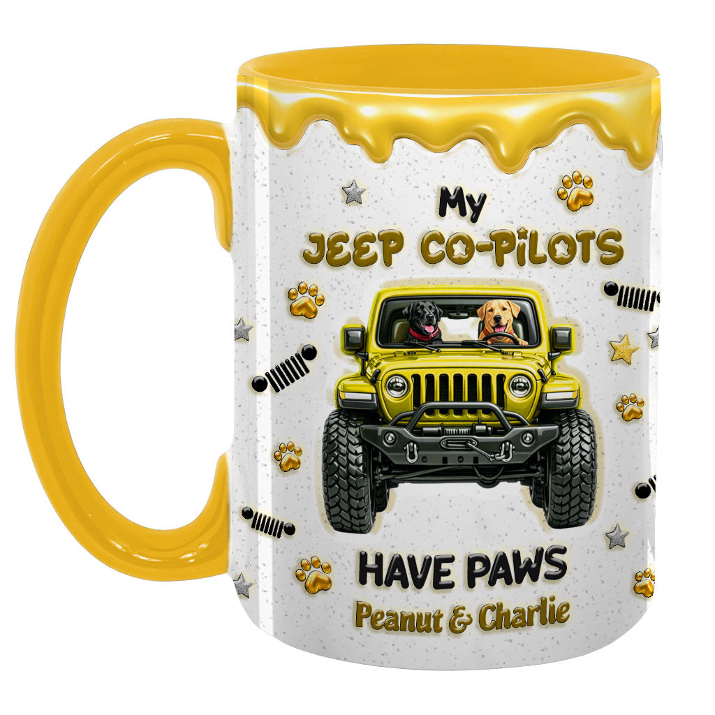 Personalized Jeep My Co-Pilots Have Paws Coffee Accent Mug DN1408261651