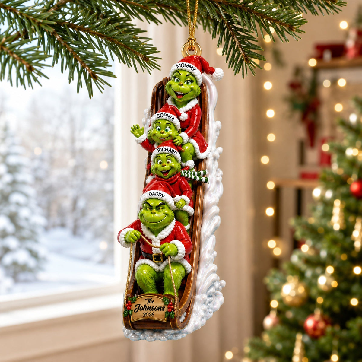 “Celebrate Family Joy!” - Personalized Christmas Ornament - Custom Gift for Family, Friends, and Loved Ones Ornament PopCulturePrints