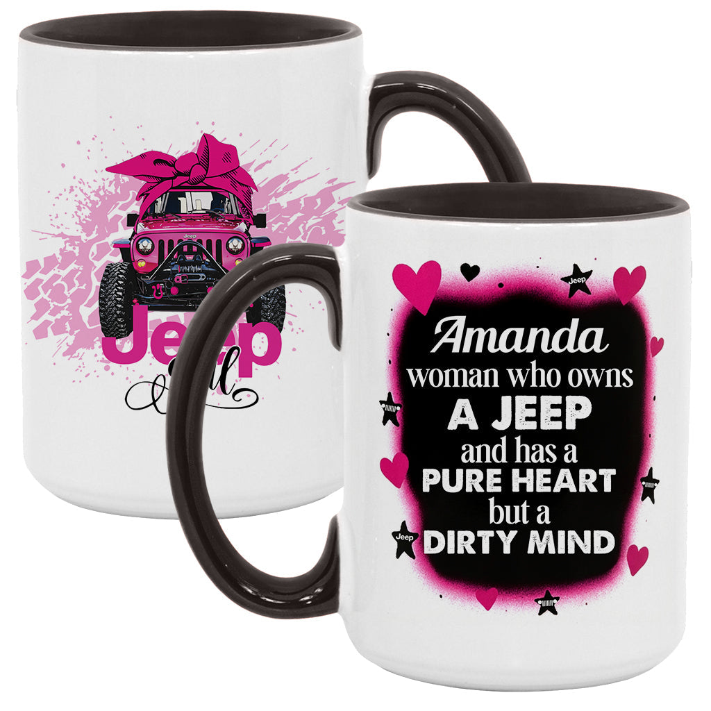 Personalized Jeep Girl Pure Heart Coffee Accent Mug DN1408261648