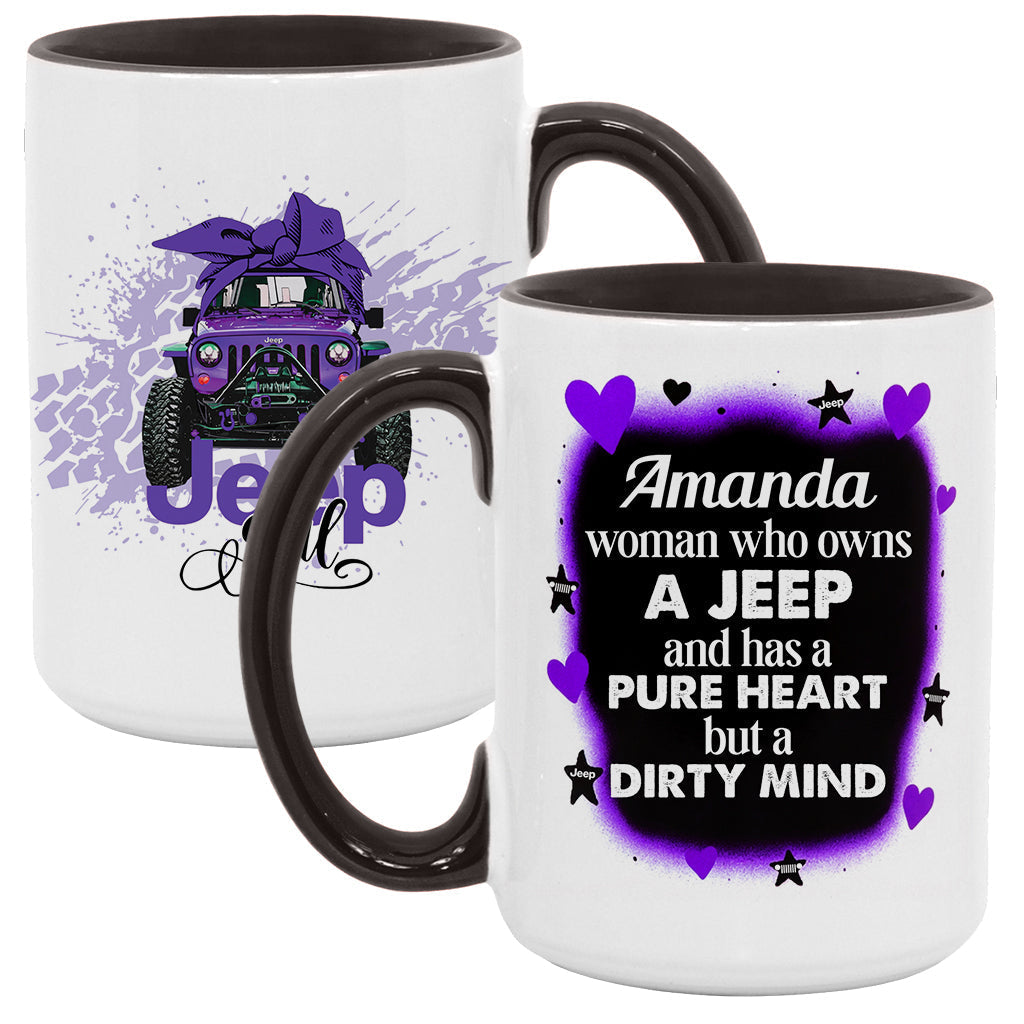 Personalized Jeep Girl Pure Heart Coffee Accent Mug DN1408261648