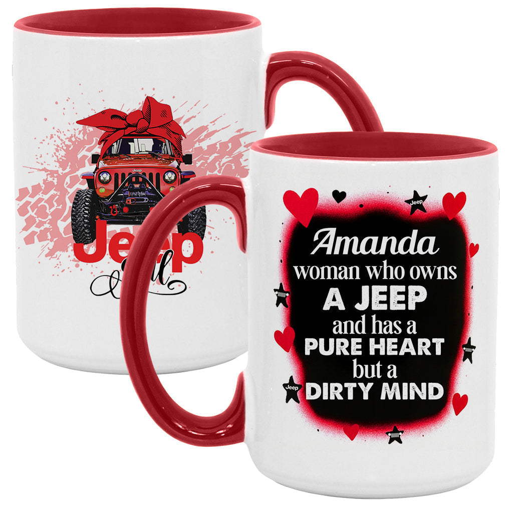 Personalized Jeep Girl Pure Heart Coffee Accent Mug DN1408261648
