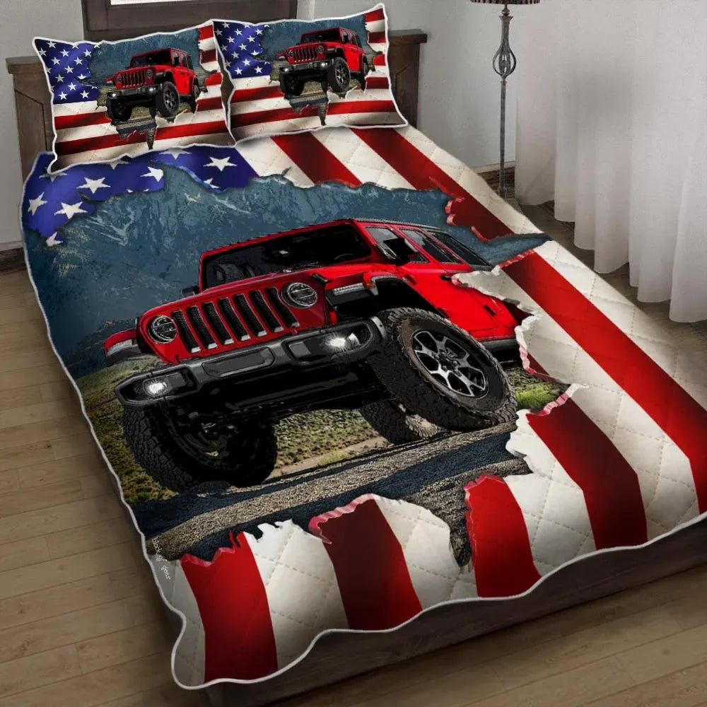 american-us-jeep-quilt-bed-set-quilt-bed-set