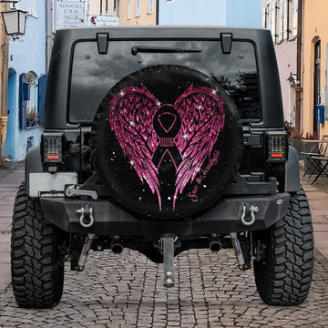 Jeep Girl Save The Headlights Breast Cancer Awareness Pink Spare Tire Cover LT11 - image 2
