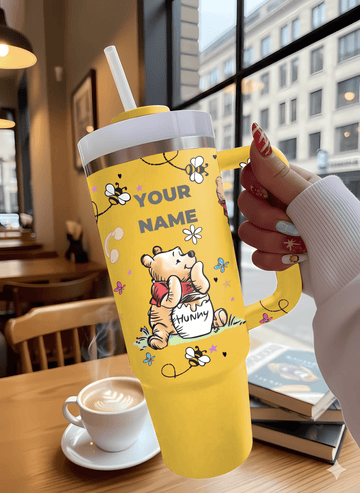 Blue/Pink Pooh 100 Years of Friendship - Personalized Tumbler 40OZ HB23041141