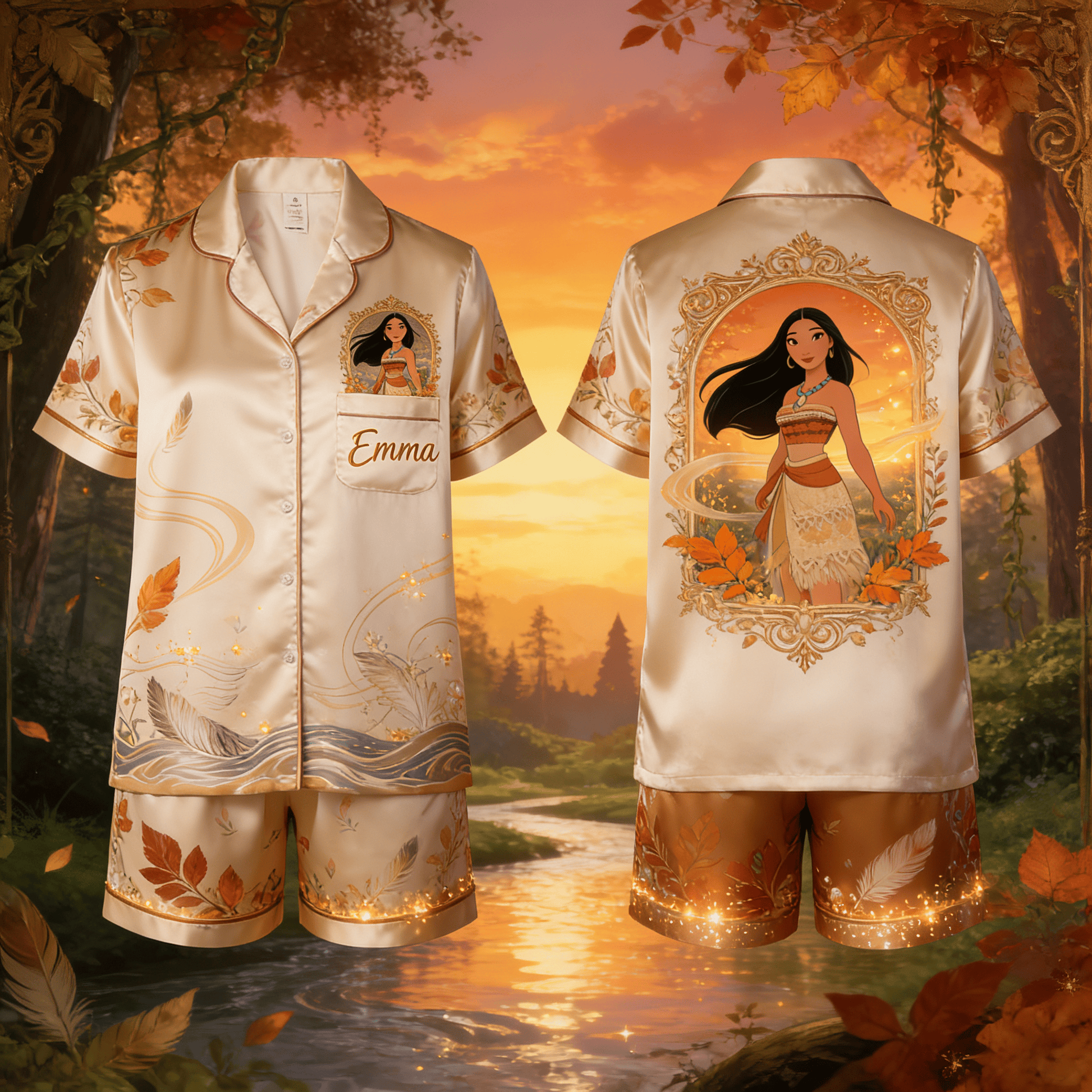 Princess Pocahontas Shorts Pajama Set