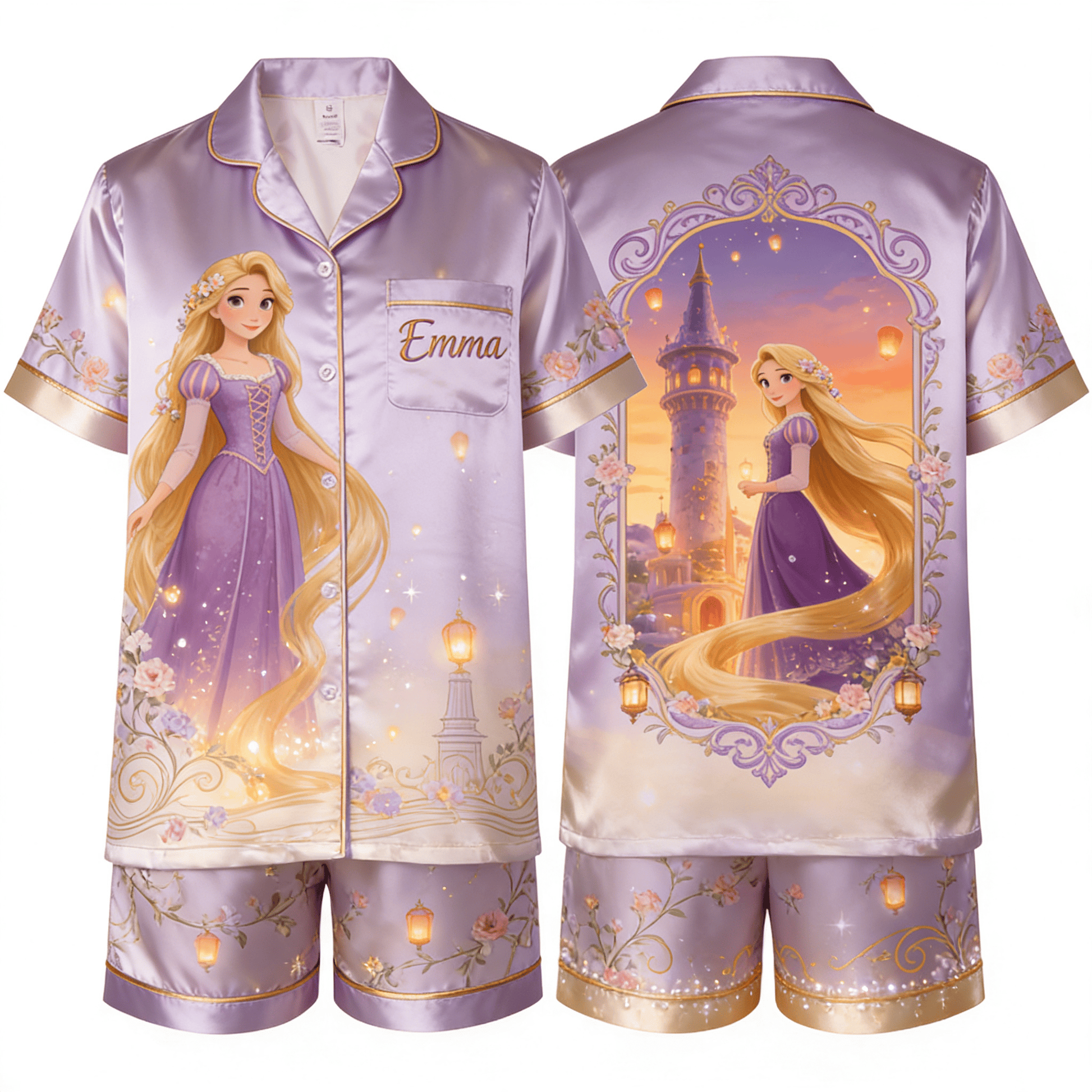Princess Rapunzel Shorts Pajama Set