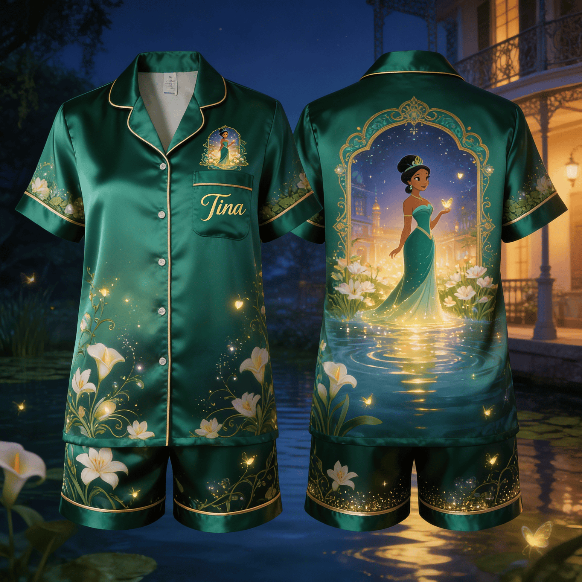 Princess Tiana Shorts Pajama Set