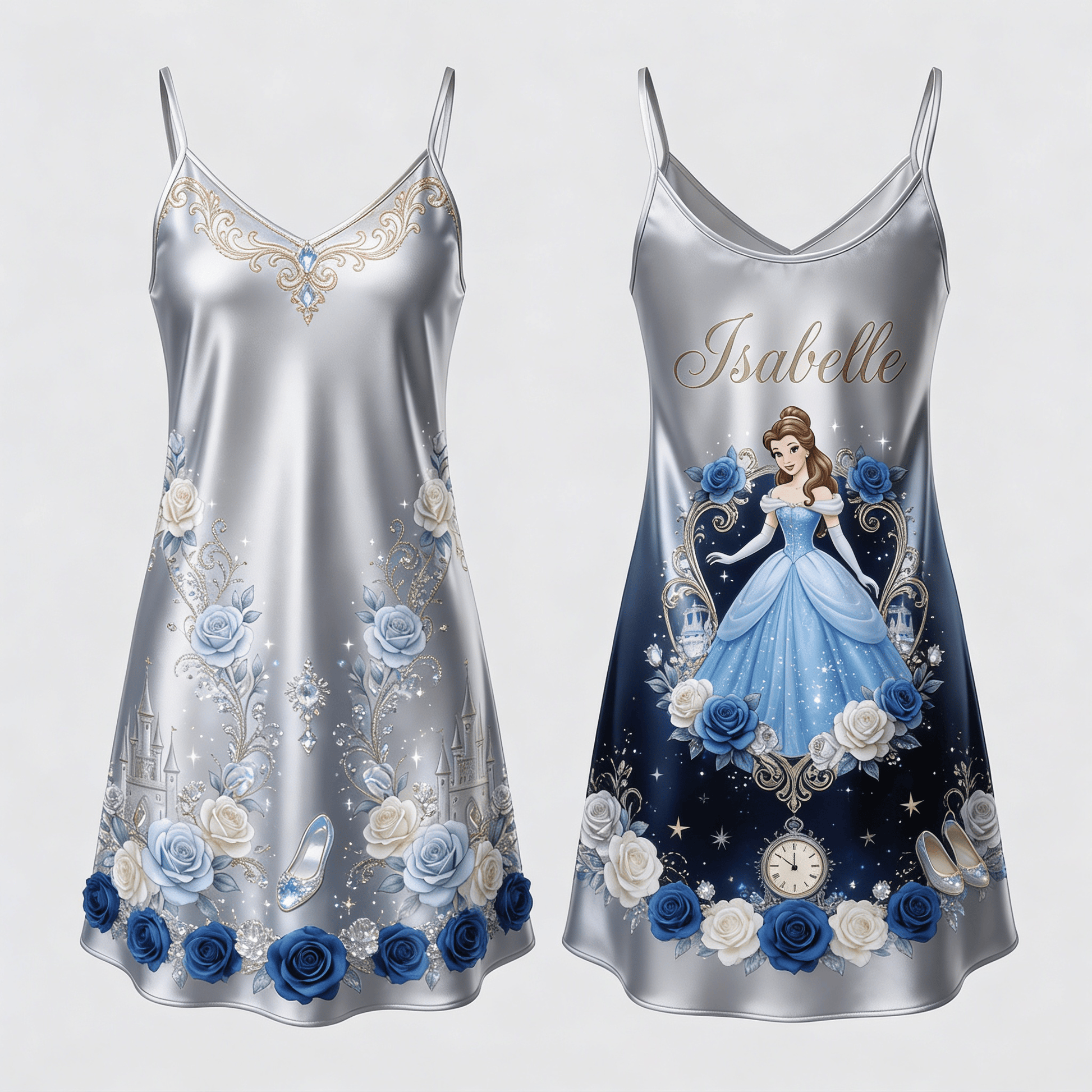Personalized Princess Satin Slip Dress
