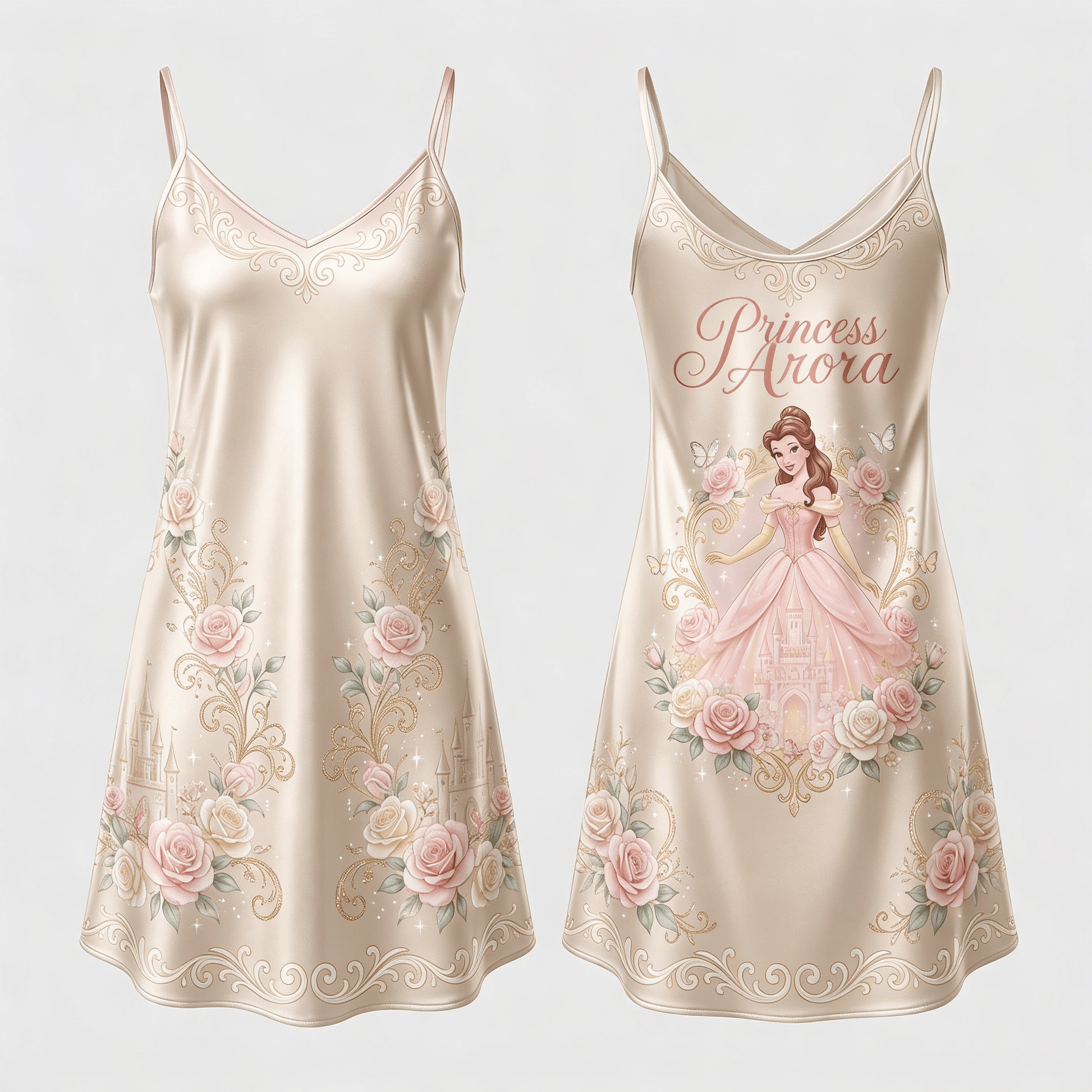 Personalized Princess Satin Slip Dress