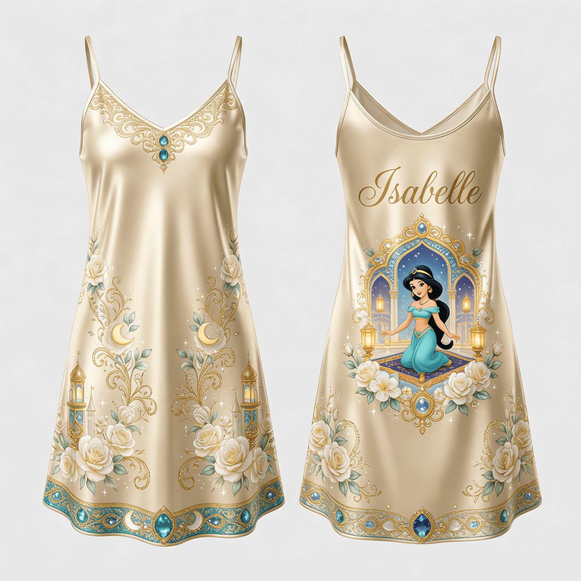 Personalized Princess Satin Slip Dress