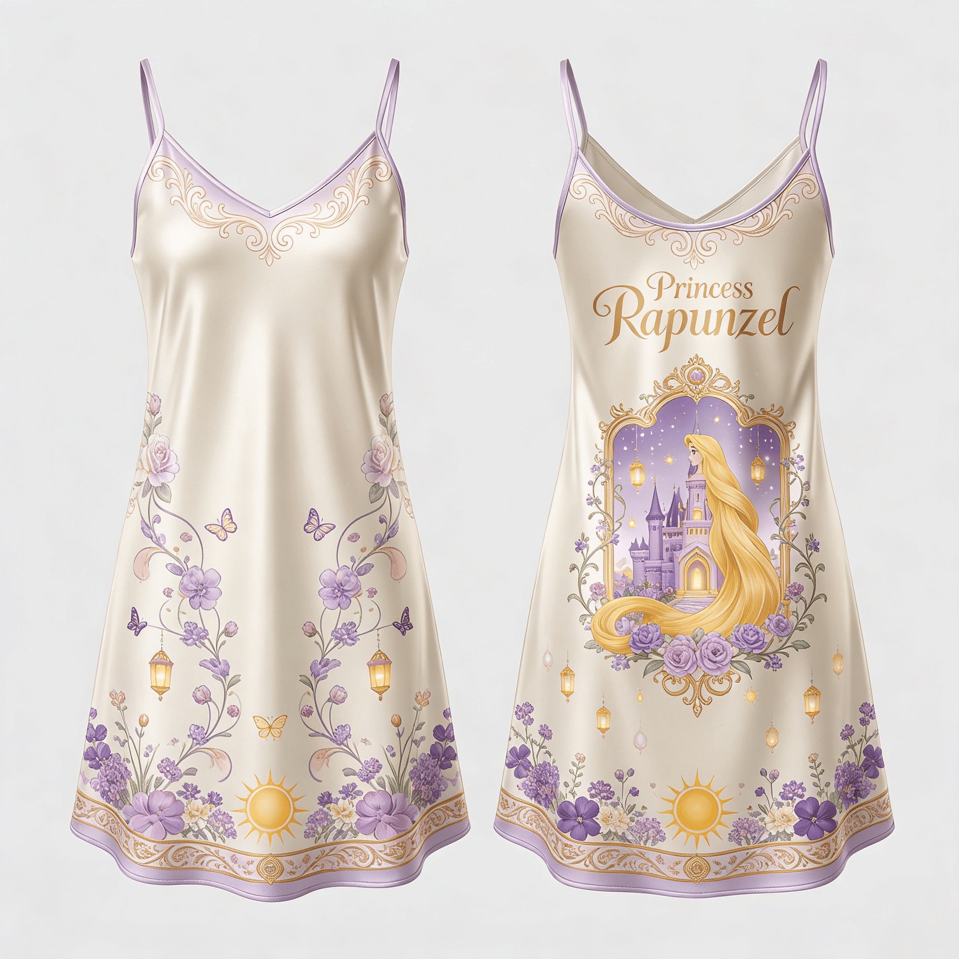 Personalized Princess Satin Slip Dress