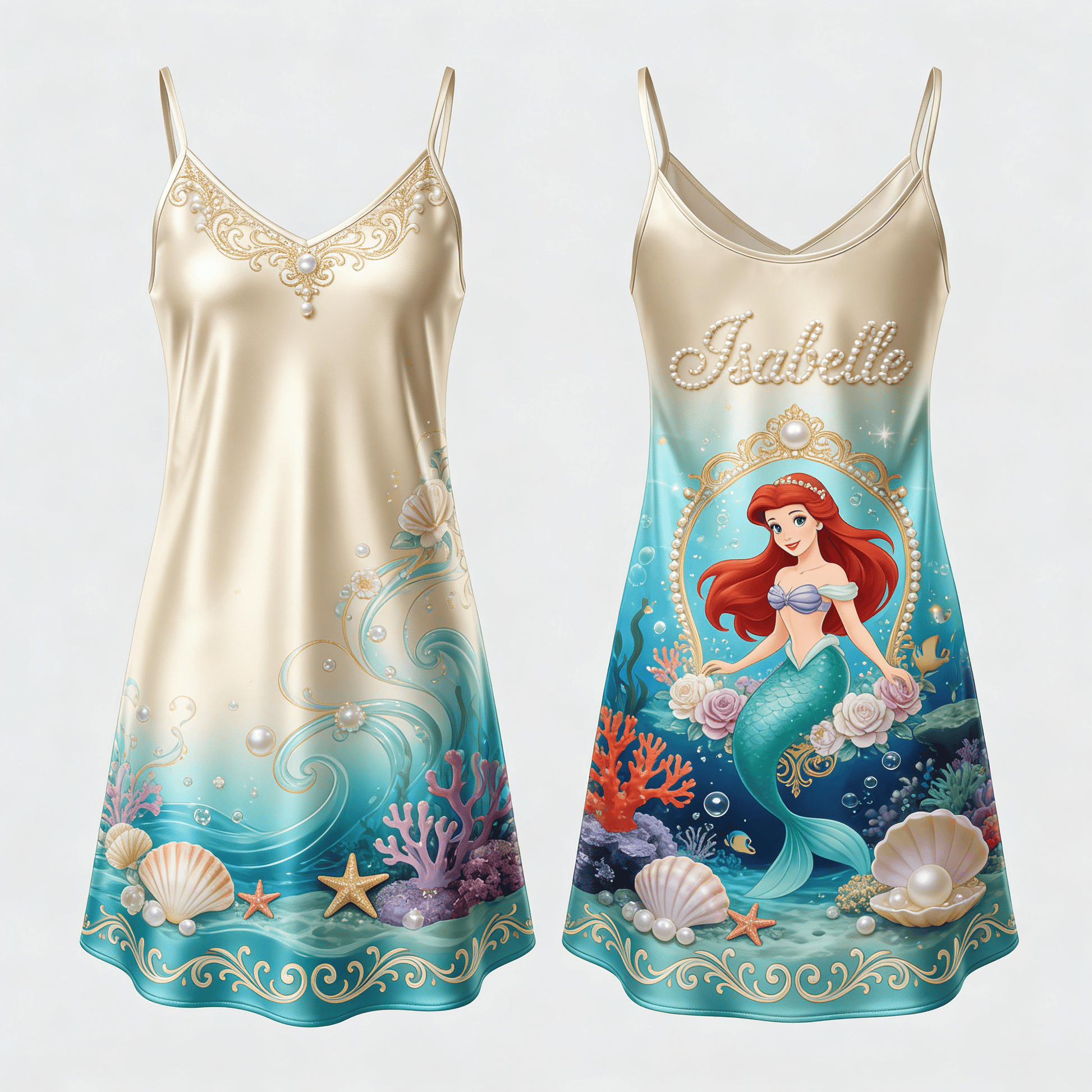 Personalized Princess Satin Slip Dress