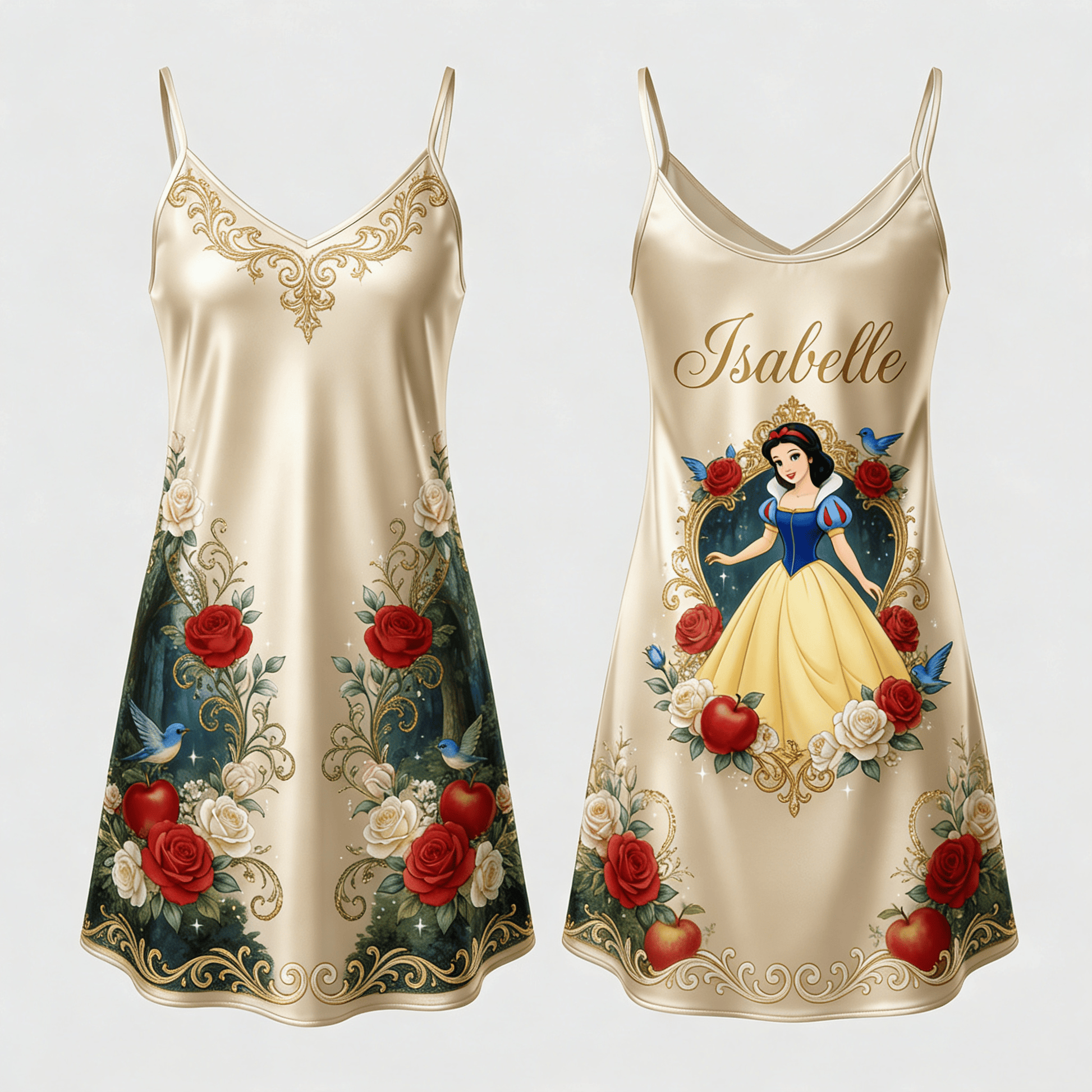 Personalized Princess Satin Slip Dress